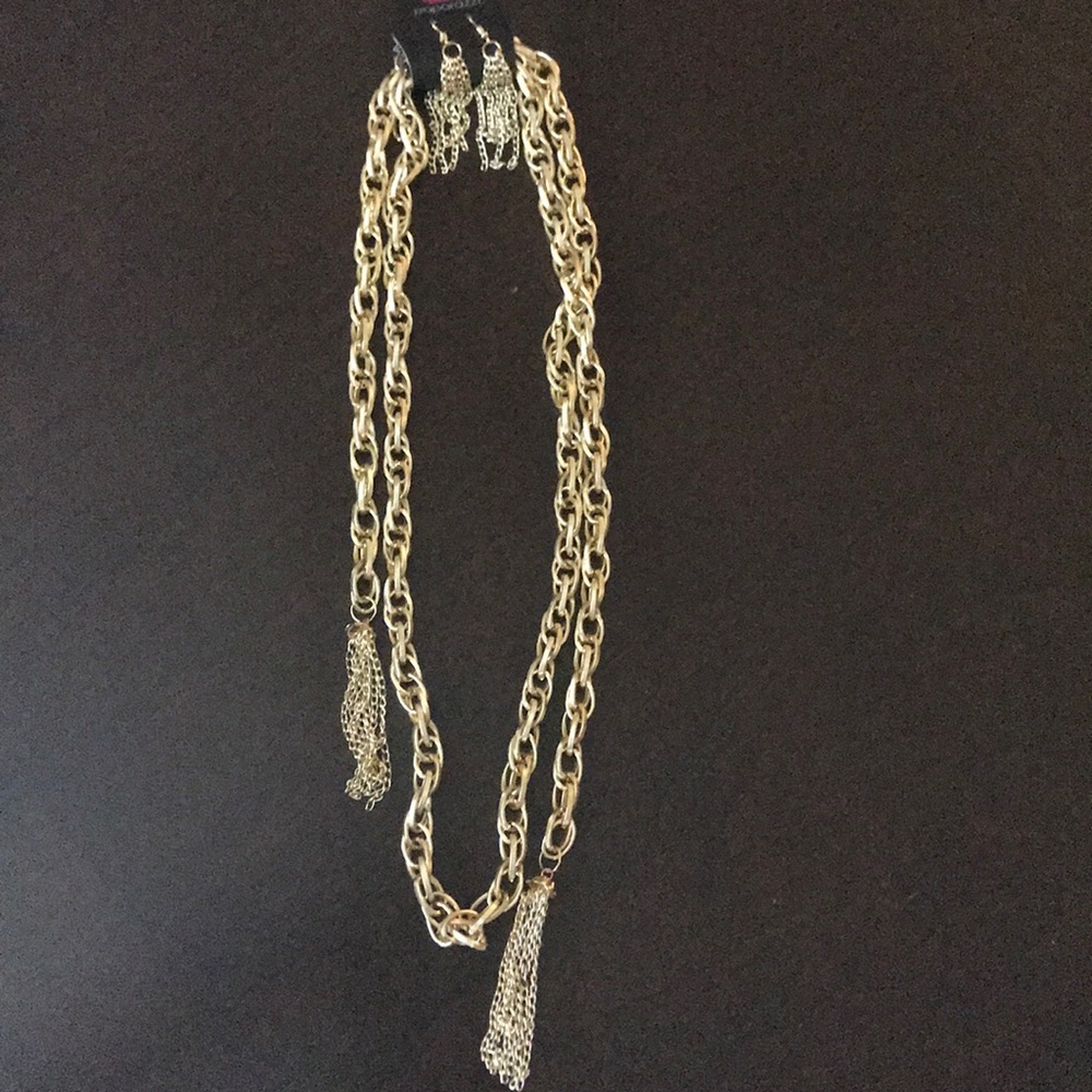 Gold scarf necklace